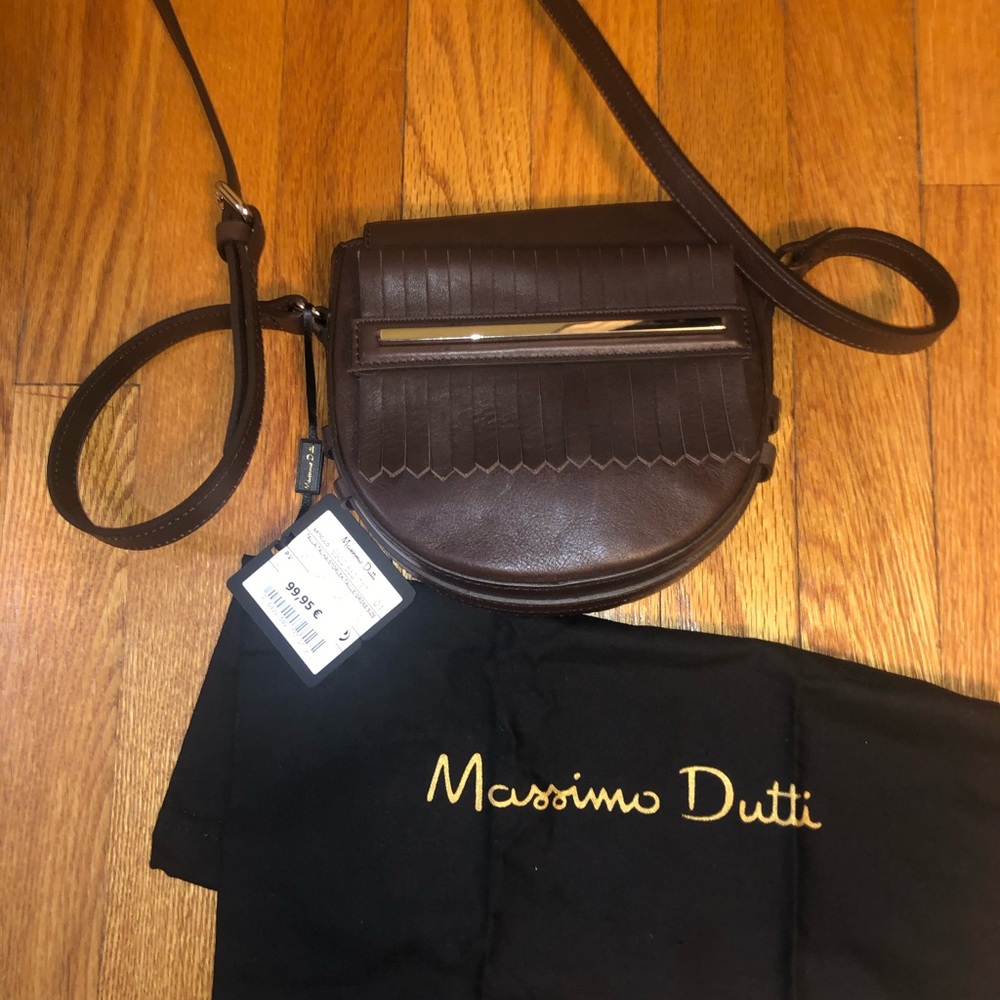 Massimo Dutti Brown Leather Crossbody